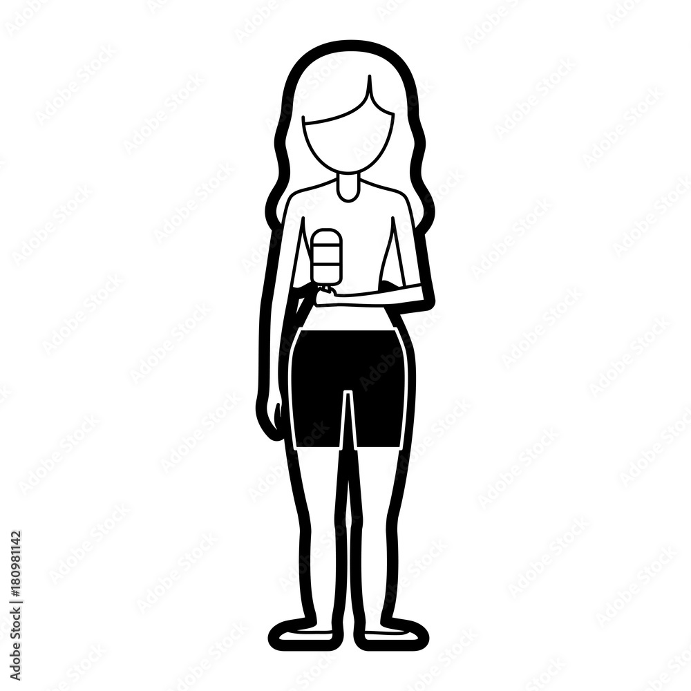 avatar woman with ice cream icon over white background vector illustration avatar woman with ice cream icon over white background vector illustration