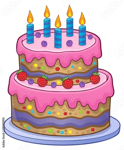 Birthday cake with 5 candles