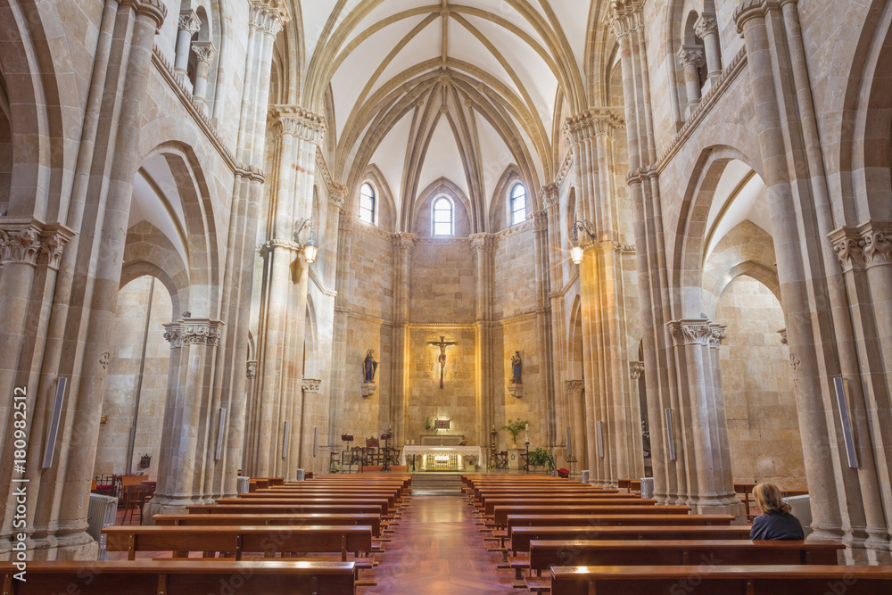 SALAMANCA, SPAIN, APRIL - 18, 2016: The neo gothic church San Juan de Sahagun.