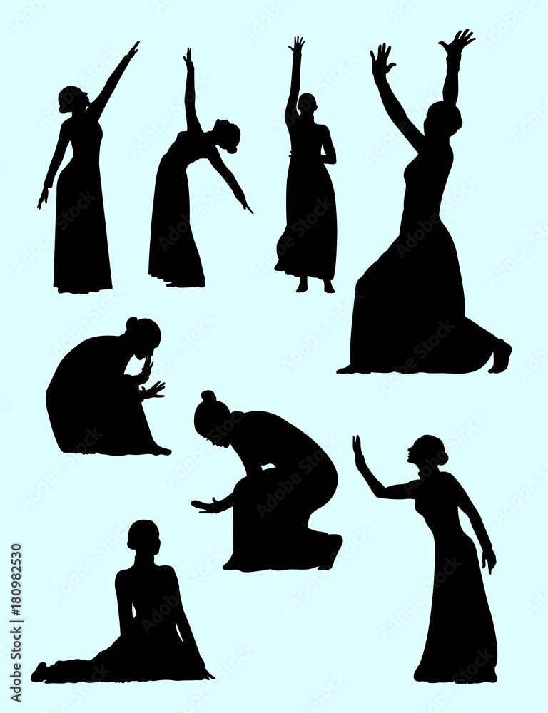 Fototapeta premium Opera & theater gesture silhouette 04. Good use for symbol, logo, web icon, mascot, sign, or any design you want.