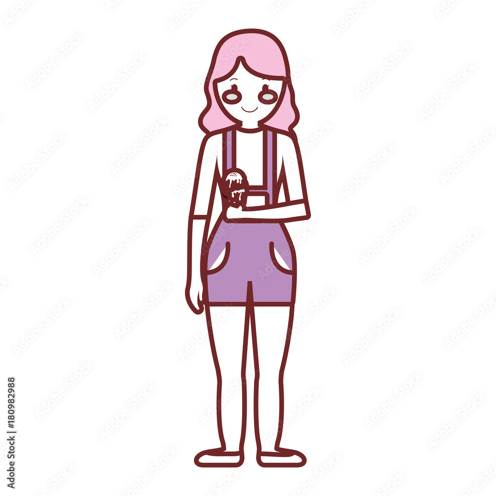 cartoon woman with ice cream icon over white background colorful design vector illustration cartoon woman with ice cream icon over white background colorful design vector illustration