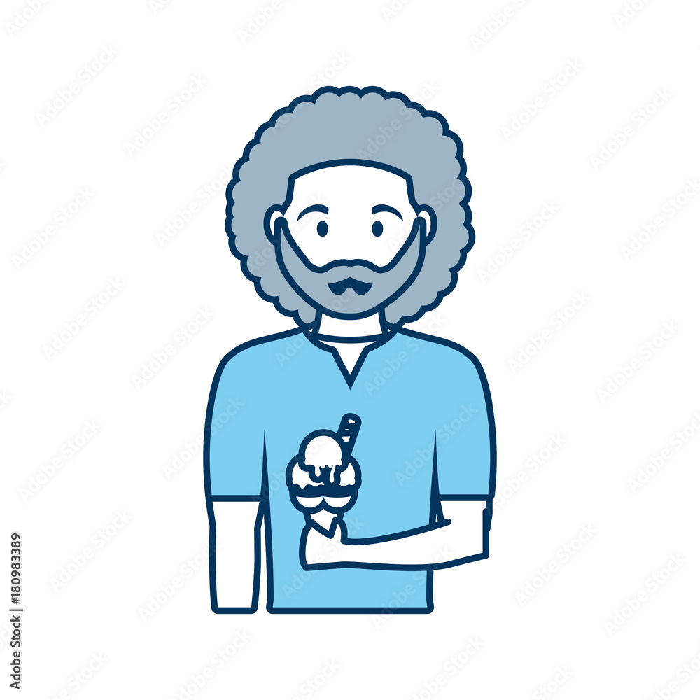 cartoon man with ice cream icon over white background vector illustration cartoon man with ice cream icon over white background vector illustration