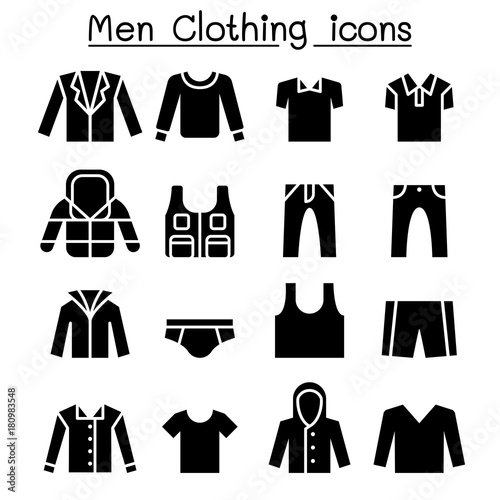 Man clothes icon set