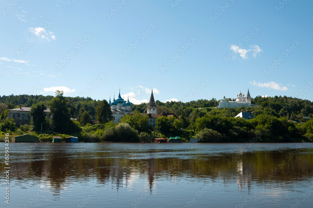 Beautiful panoramic view of Gorokhovets in summer. Russia