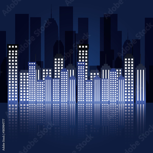 city scene at night