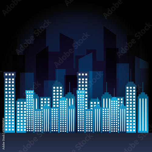 city scene at night