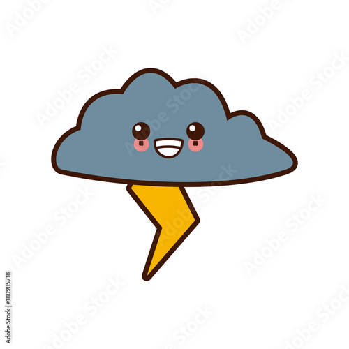 Rainy weather symbol cute kawaii cartoon