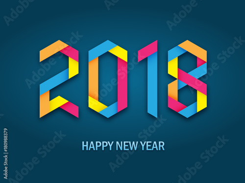 HAPPY NEW YEAR 2018 isometric card