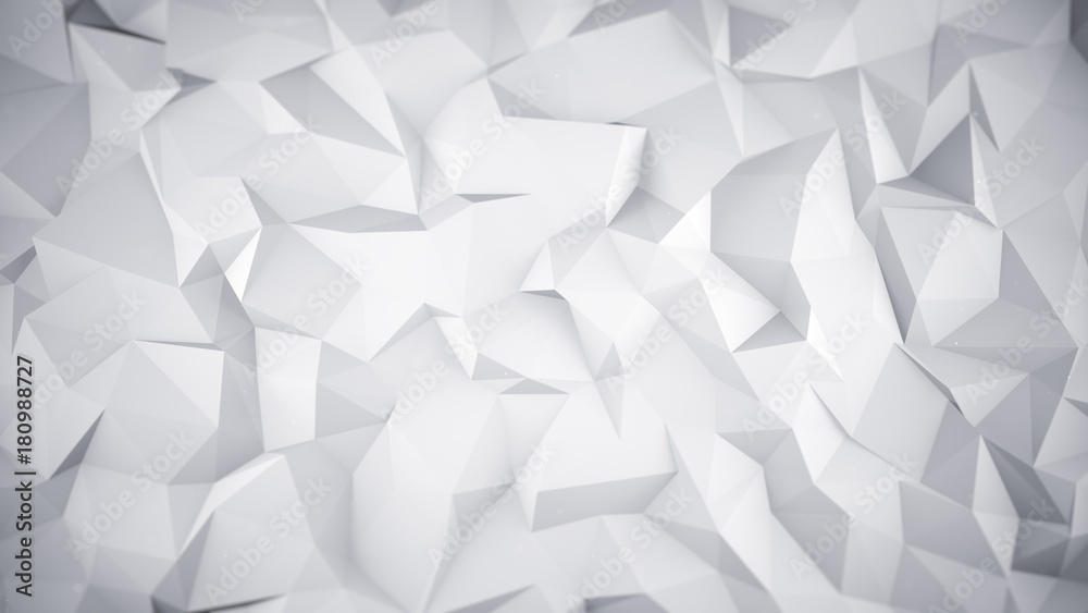 White low poly 3D surface White low poly 3D surface