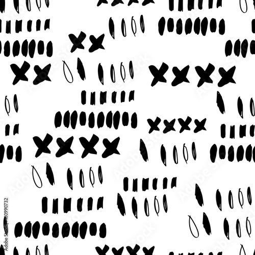 Abstract seamless pattern with hand drawn textures.