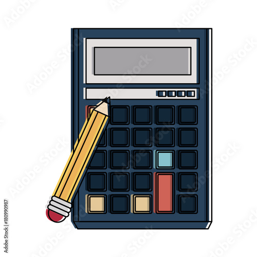 Calculator and pencil