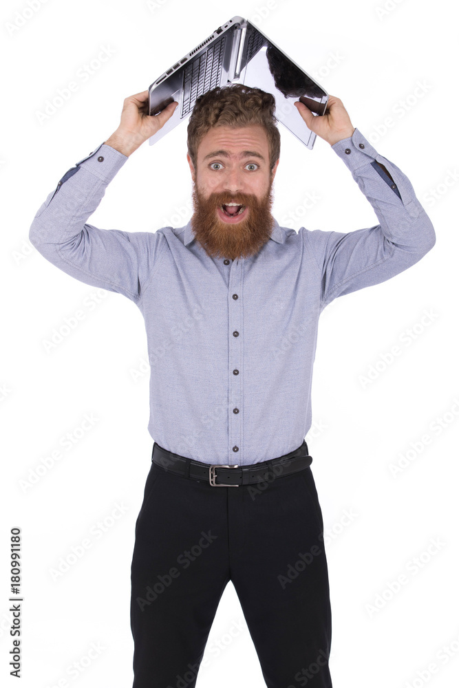 Fototapeta premium Smiling beard man