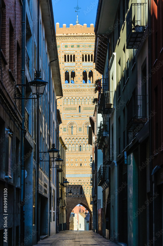 Mudejar style tower in Teruel, Spain