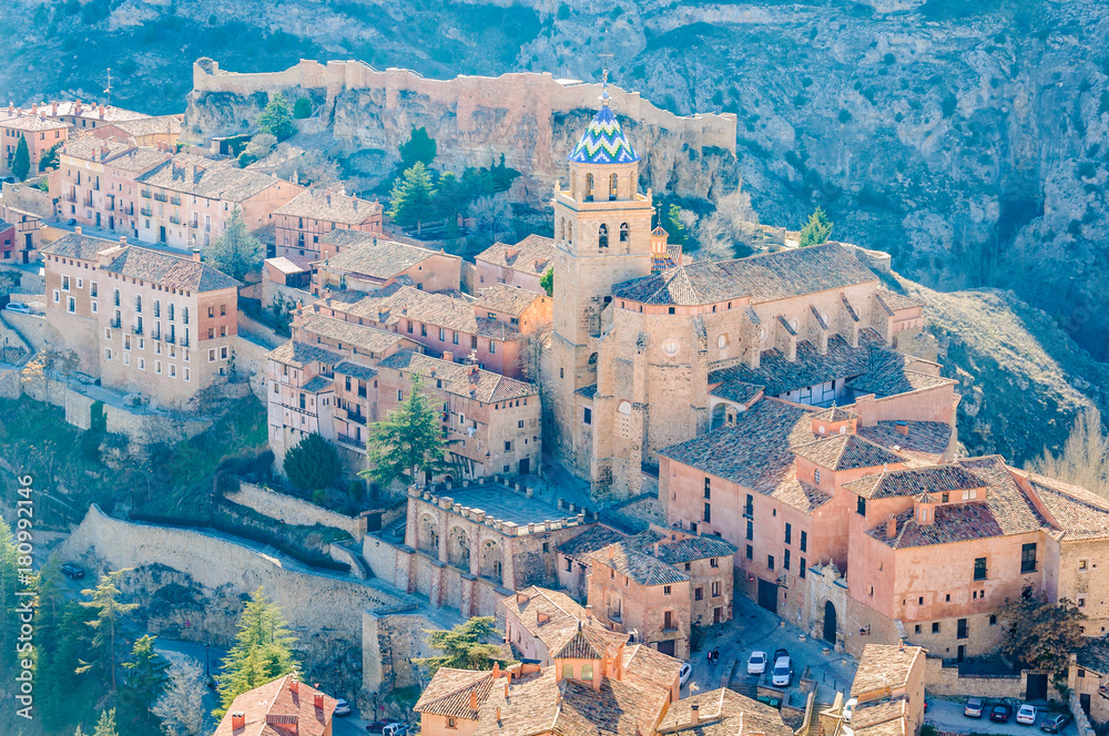 Aerial views of Albarracín, Spain