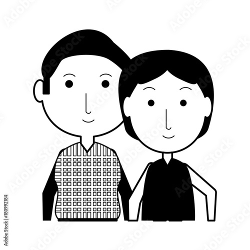 cartoon eldery couple icon over white background vector illustration