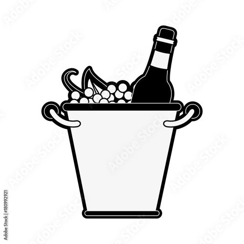 Wine bottles in ice bucket