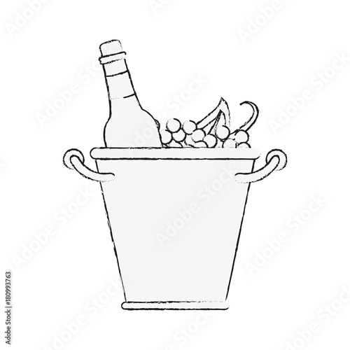 Wine bottles in ice bucket