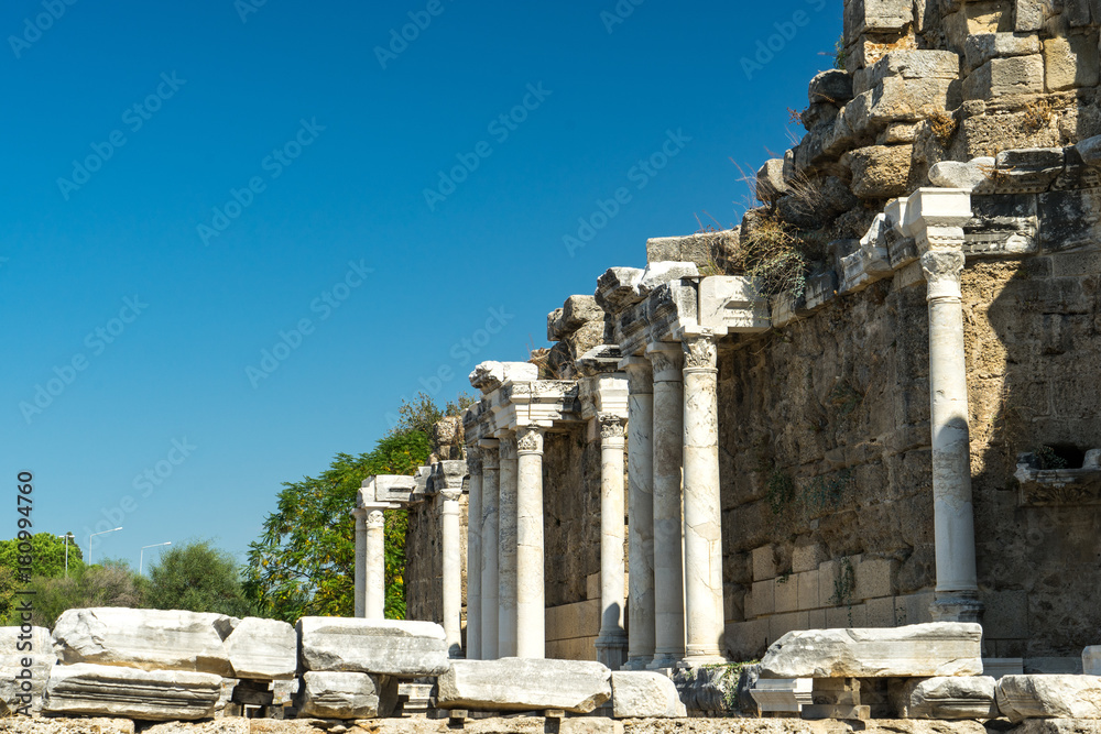 ruins of an ancient greek temple in Turkey