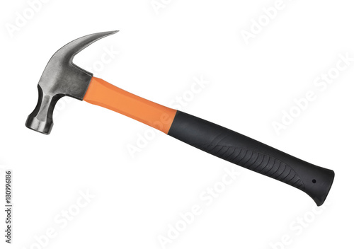 Fotografia Orange hammer on white background