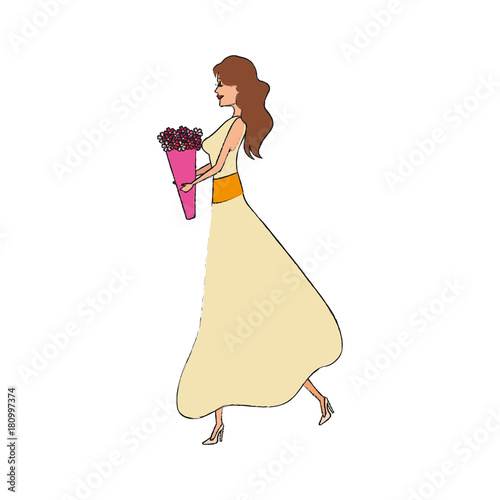 Beautiful bride with dress