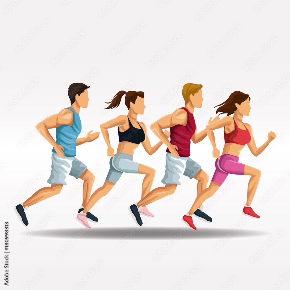 People running fitness lifestyle