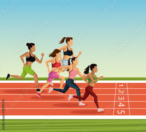 People on running track