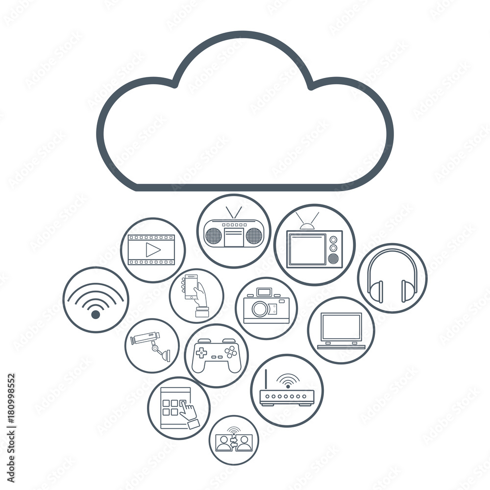 Internet technology round icons Internet technology round icons