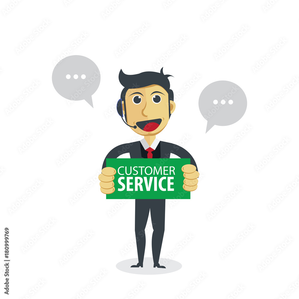 Business Cartoon Illustration. Customer Service Business Cartoon Illustration. Customer Service
