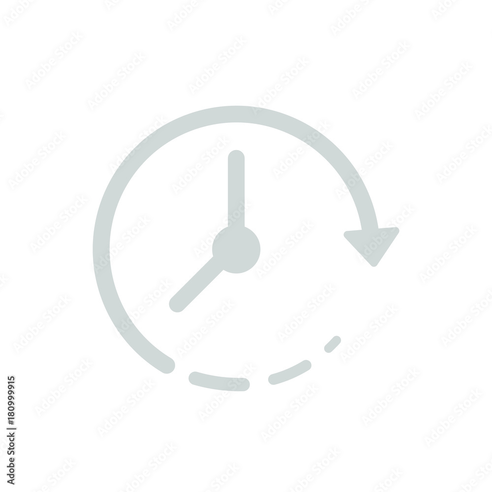 Clock vector icon. Simple clock vector icon on white background.Time. Grey and white Clock vector icon. Simple clock vector icon on white background.Time. Grey and white