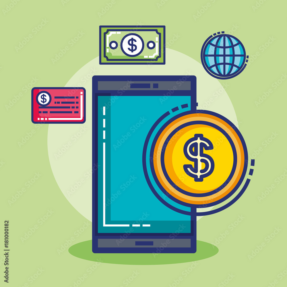 fintech set flat icons fintech set flat icons