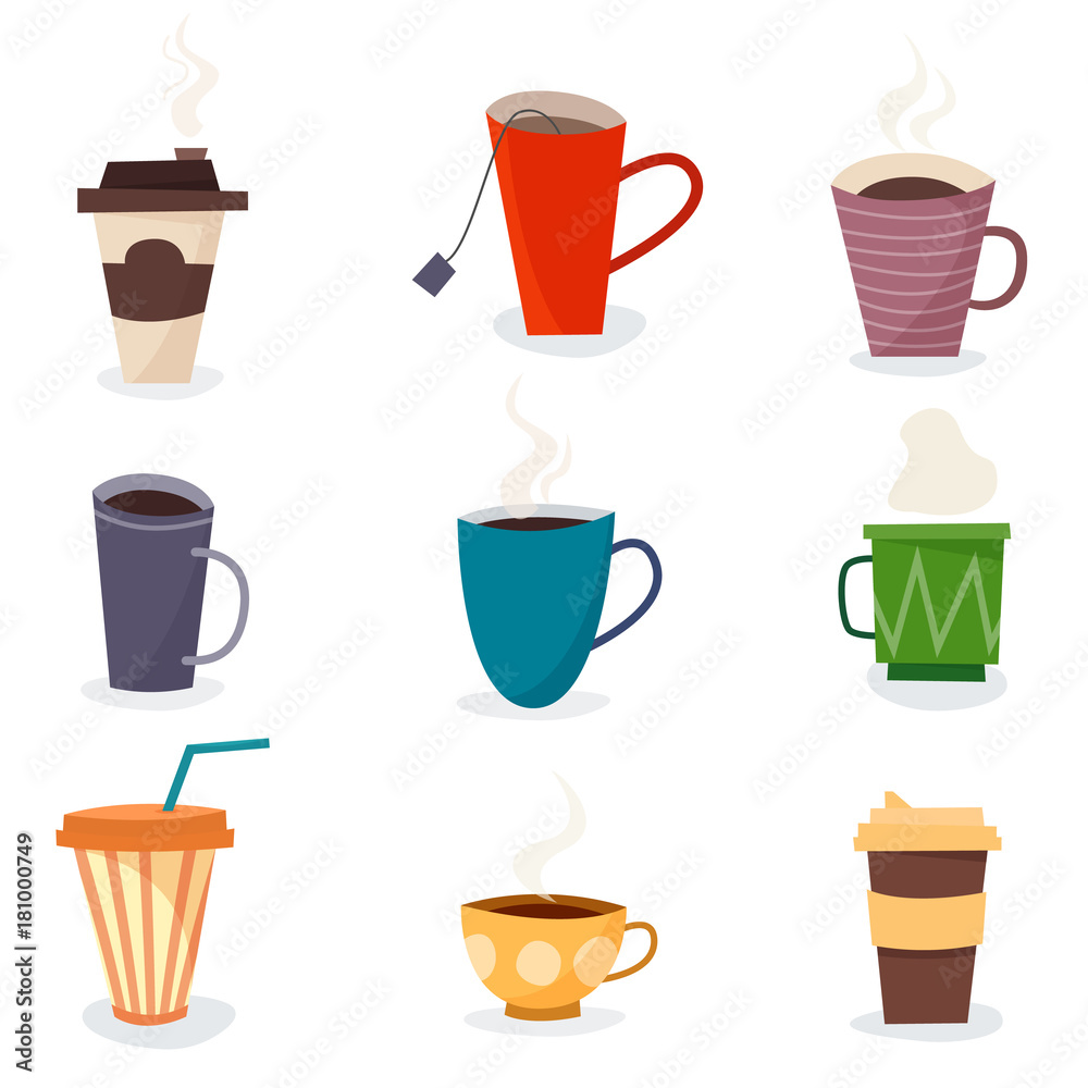 Cups for tea and coffee set. Cups for tea and coffee set.