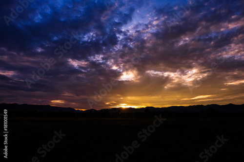 beautiful sunset sunset in the mountains..