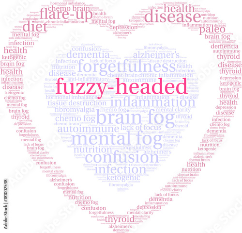 Fuzzy-Headed Word Cloud on a white background. 