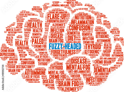 Fuzzy-Headed Word Cloud on a white background. 