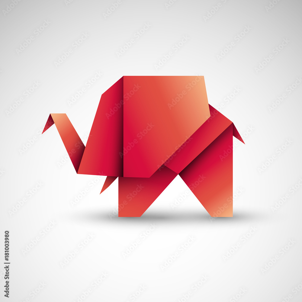 Fototapeta premium słoń origami wektor