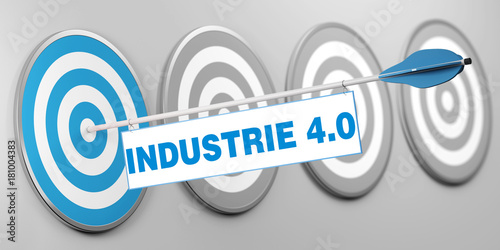 Industrie 4.0 als Konzept auf Zielschiebe photo