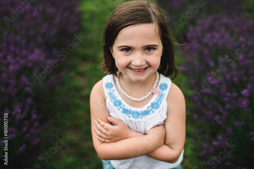 Girl among lavender, Campbellcroft, Canada