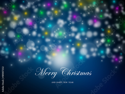 Merry Christmas new year spark star greeting card