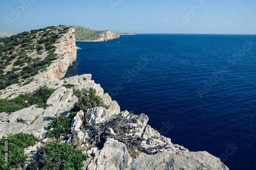 Cliff in national park Kornati in Croatia