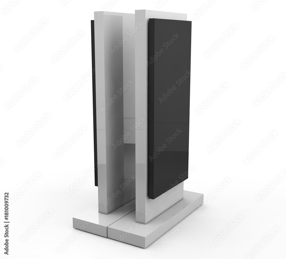 Lcd display stand. 3d illustration isolated on white background Lcd display stand. 3d illustration isolated on white background