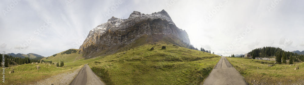 Panorama of valley mountain Santis , Switzerland