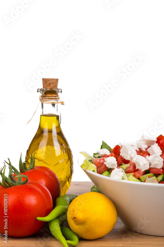 Fototapeta Naklejka Na Ścianę i Meble -  Bowl of Healthy Green Salad with Vegetables
