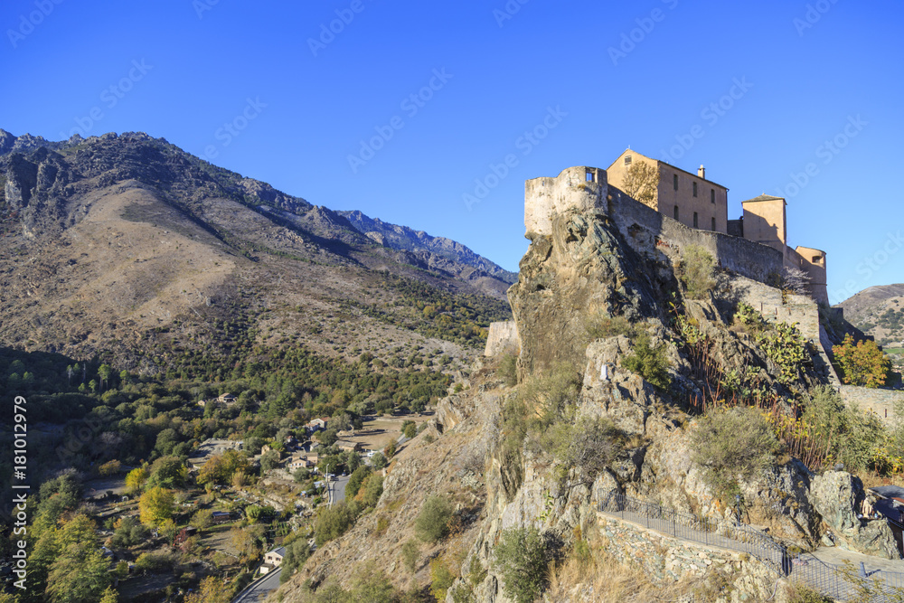 Citadel on the Corsica Island in Corte Town. France