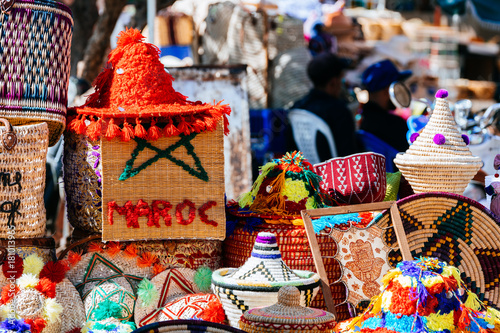 colorful handicrafts at moroccan market © jon_chica