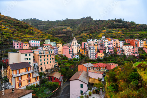 beautiful town of manarola at cinque terre, italy © jon_chica
