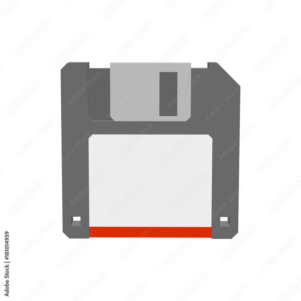 Floppy diskette icon. Isolated on white background. Flat style. Floppy diskette icon. Isolated on white background. Flat style.