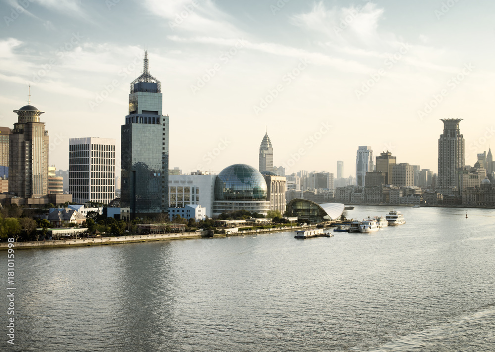Shanghai skyline on the Huangpu River, China