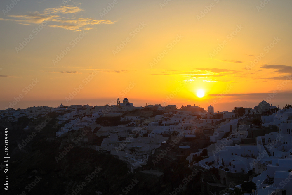 Sunset in Santorini island, Greece