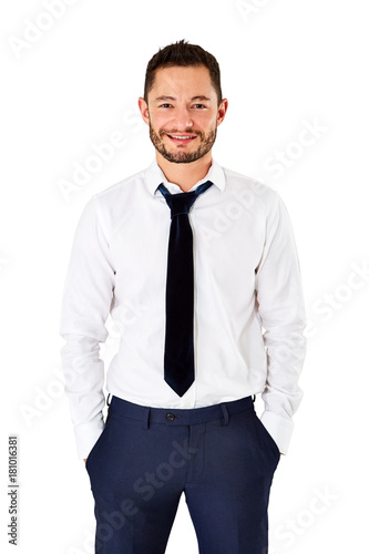 Confident transgender businessman standing