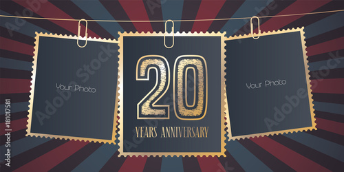 20 years anniversary vector emblem, logo